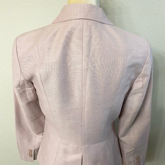 Talbots Linen Blend Pink Double Button Blazer - Picture 5 of 11